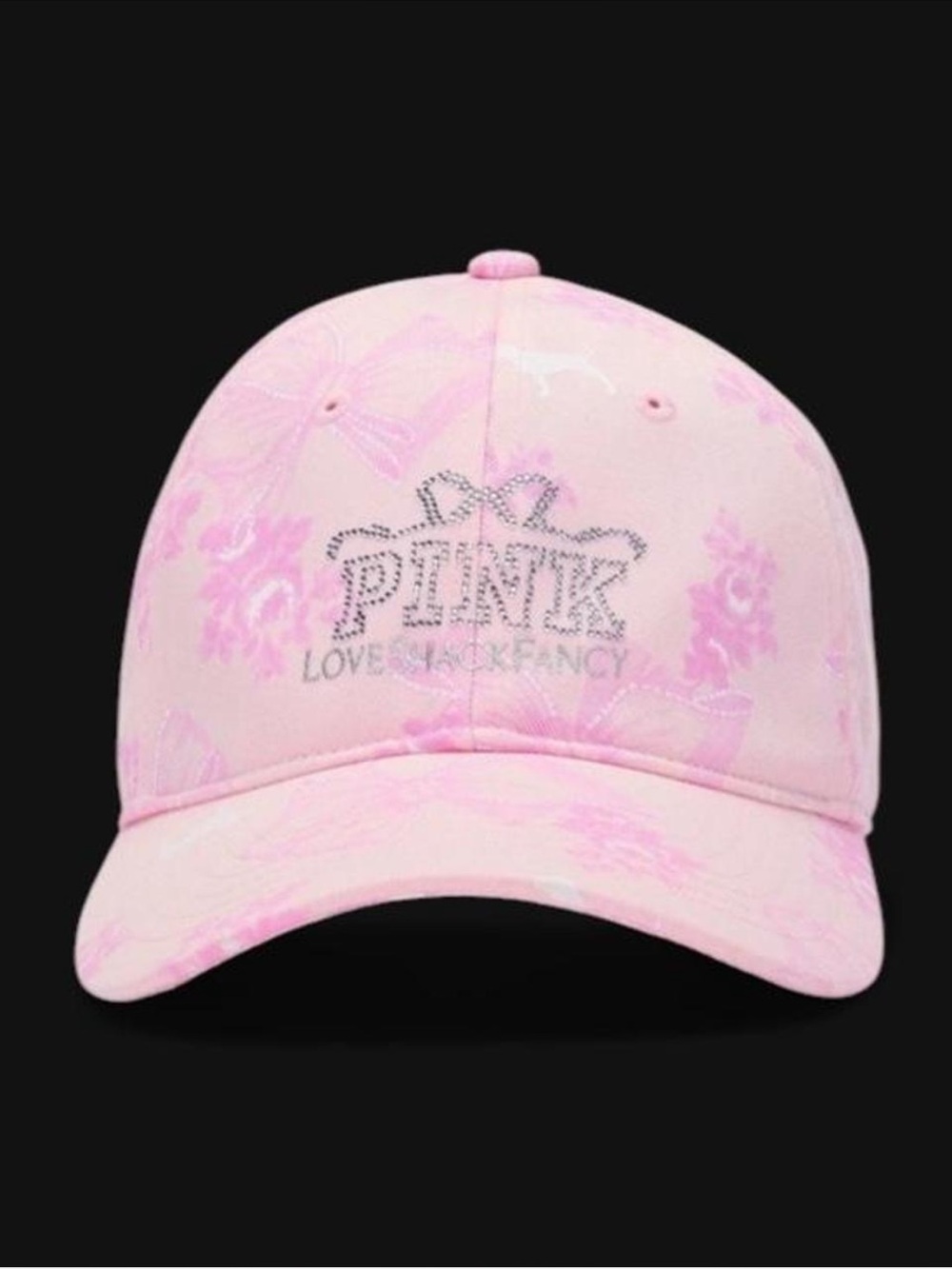 PINK Victoria's Secret  Pink Rhinestone Logo Baseball Cap “love shack fancy”